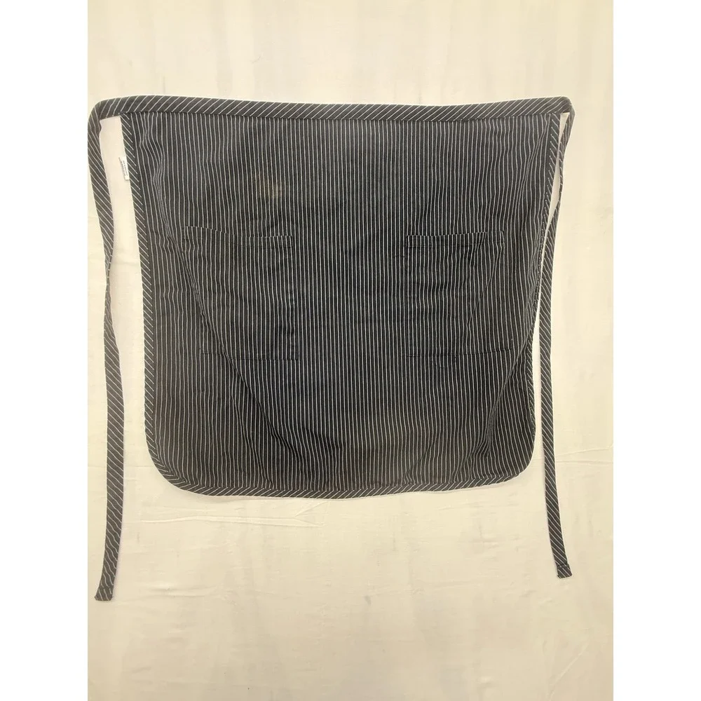 Caps Teamwear Black Striped Cotton/polyester 27x24 Two Pockets Apron